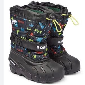 Sorel Flurry Print Boots - Kids', Size 10, Black, NWT No box